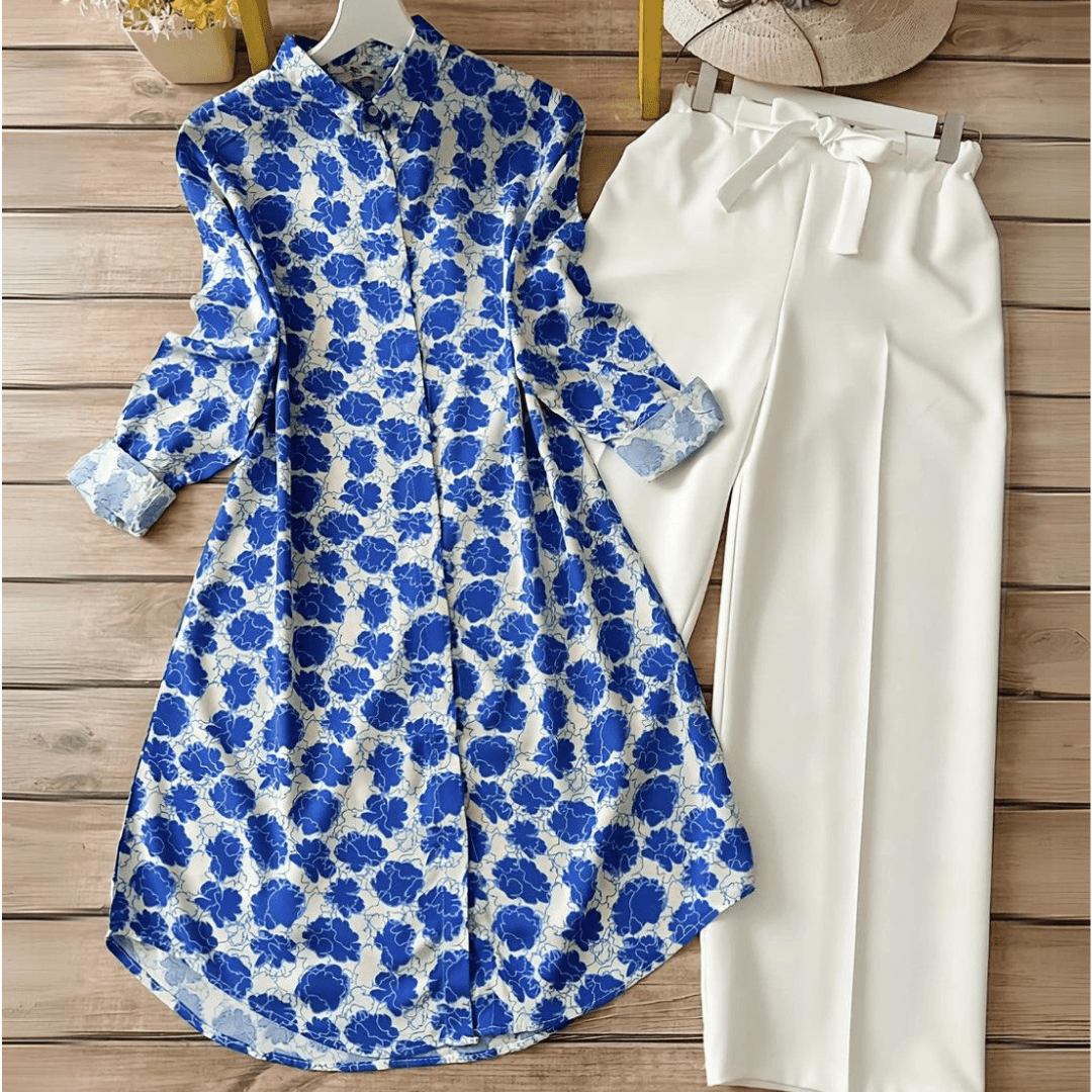 Floral Blue Longline