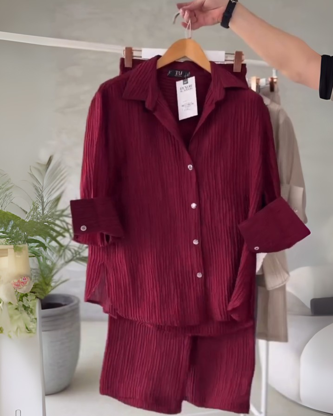 Crezzo Wine Red Co-ord Set