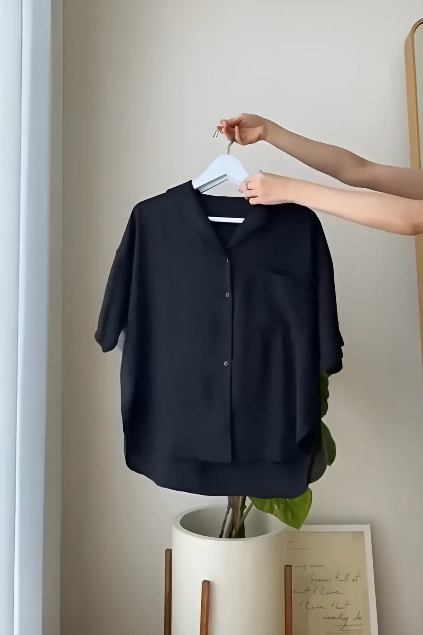 Valkyra Charcoal Essence - Women’s Silk-Cotton Blend Shirt