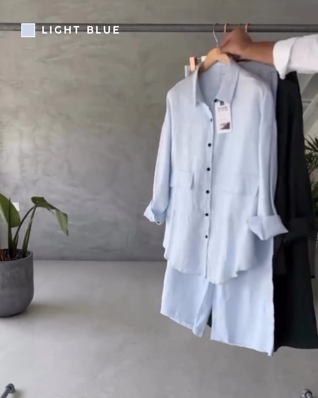 Noorvika - Women's Cotton-Rayon Co-Ord Set - Light Blue