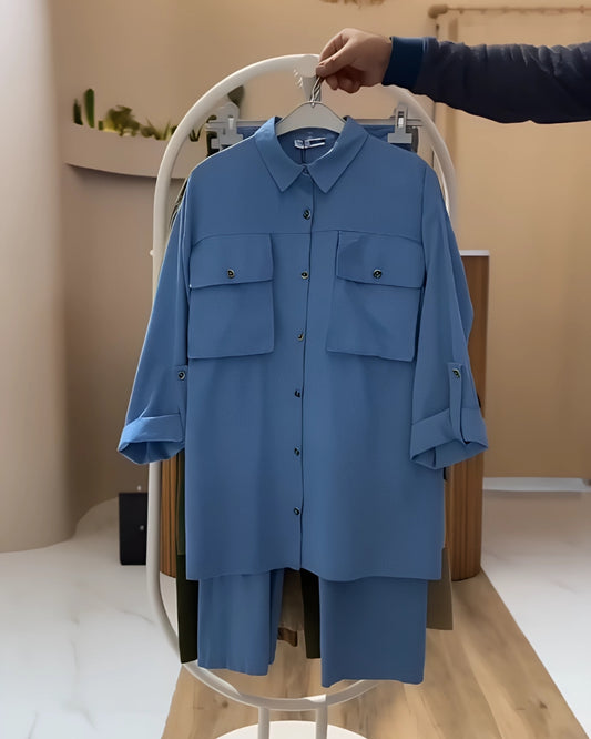Atlas Cargo Co-ord Set (Sky Blue)