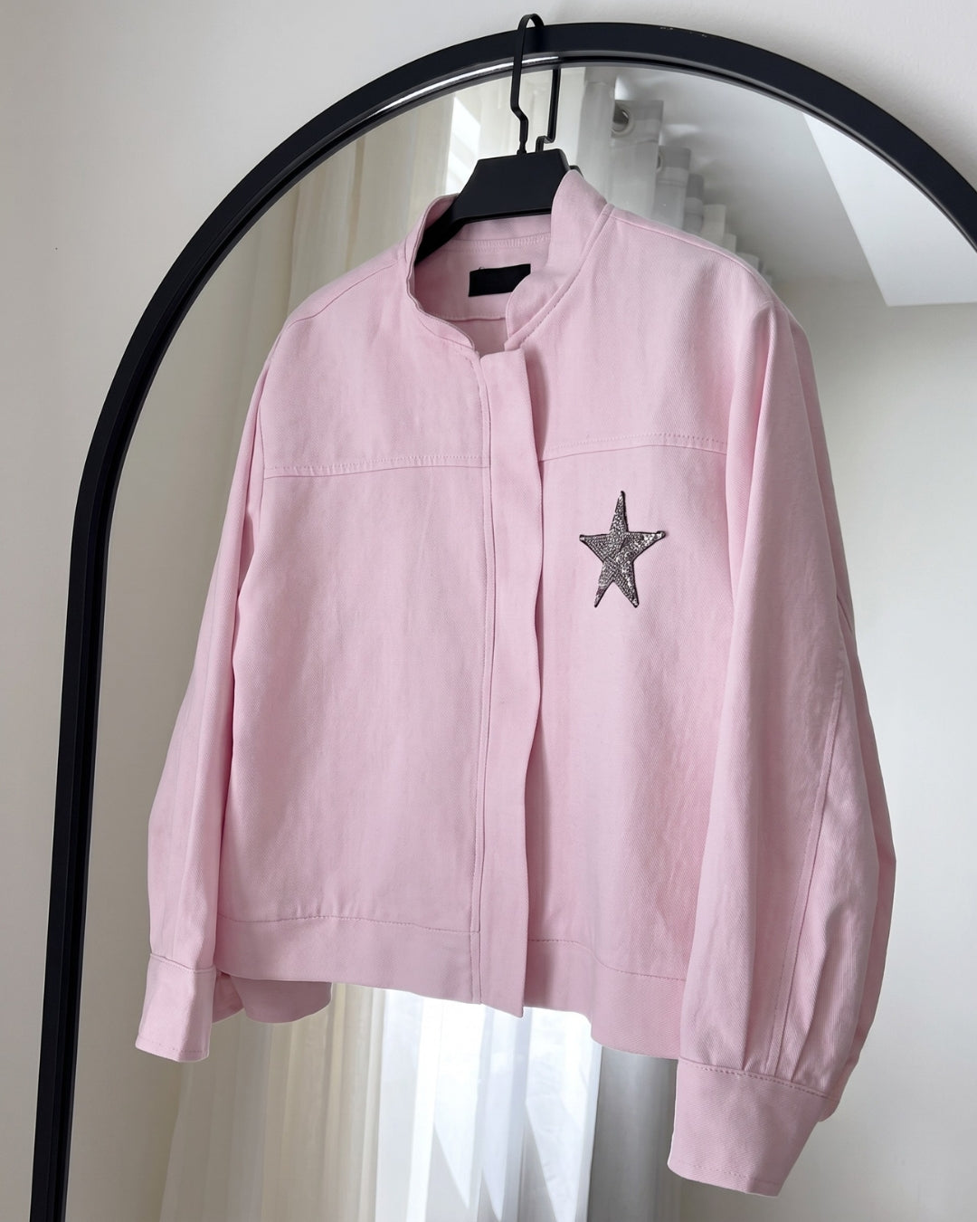 Novia - Elegant Star Embellished Bomber Jacket