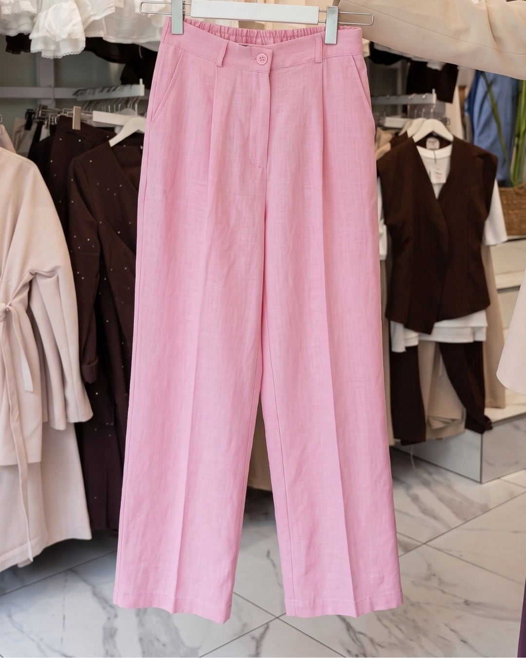 Alessa - Chic Wrap Top Straight Pants Co-Ord Set