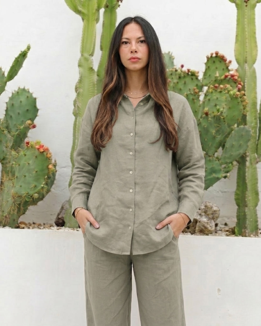 Vayra - Green Breeze Linen Co-ord