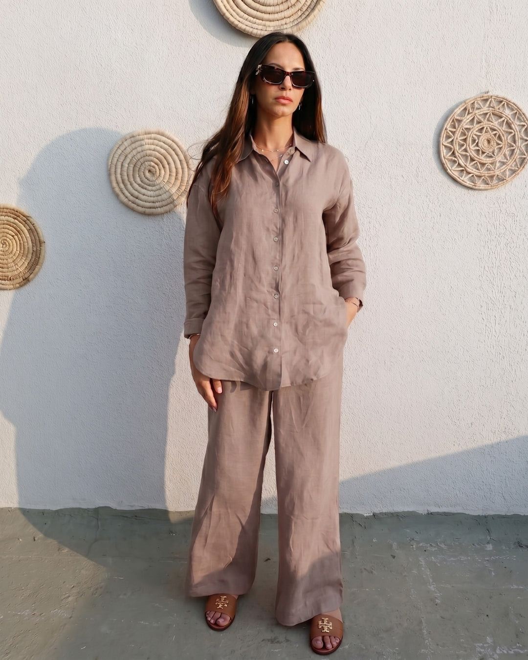 Vayra - Brown Breeze Linen Co-ord