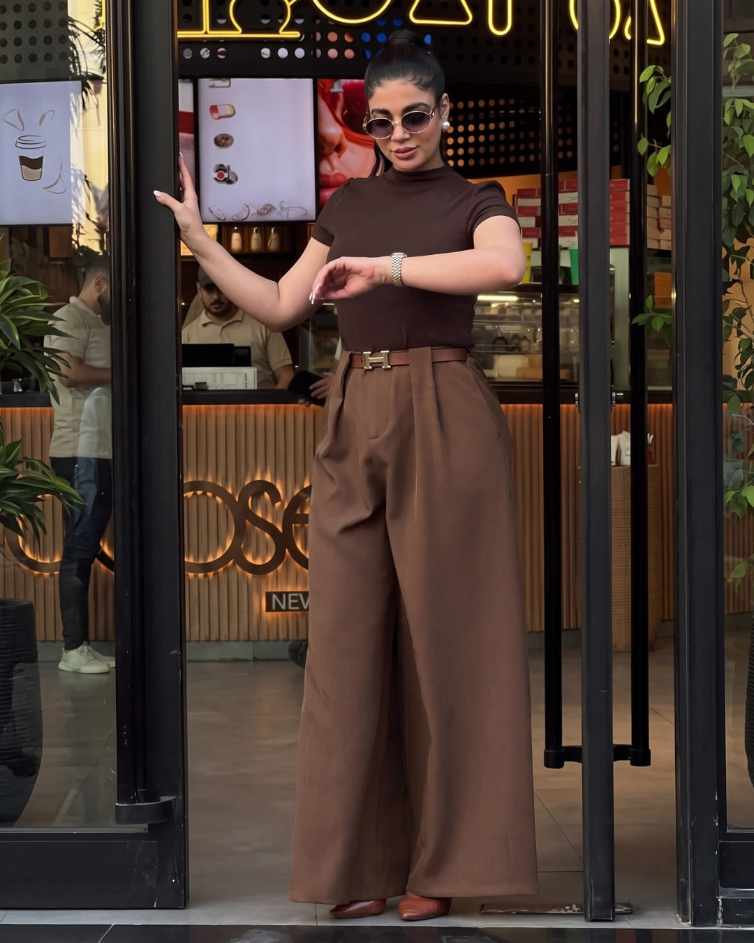 Rovia - Premium Brown Burgundy Office Wear Co-Ord Set