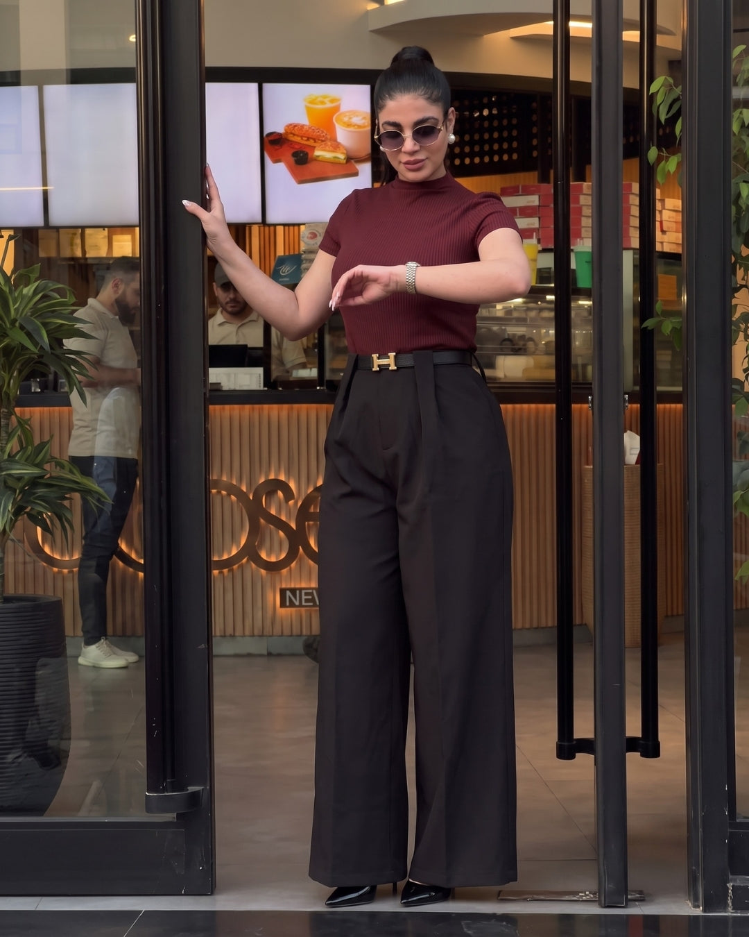 Rovia - Premium Dark Red Burgundy Office Wear Co-Ord Set