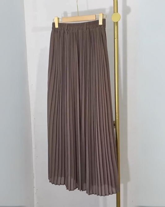 Elysia Luxe Pleated Midi Skirt – Coco