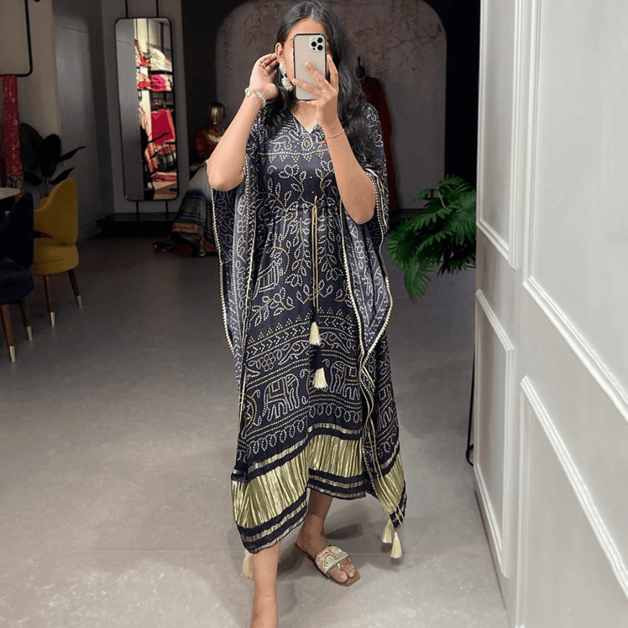 Bandhani Black Print