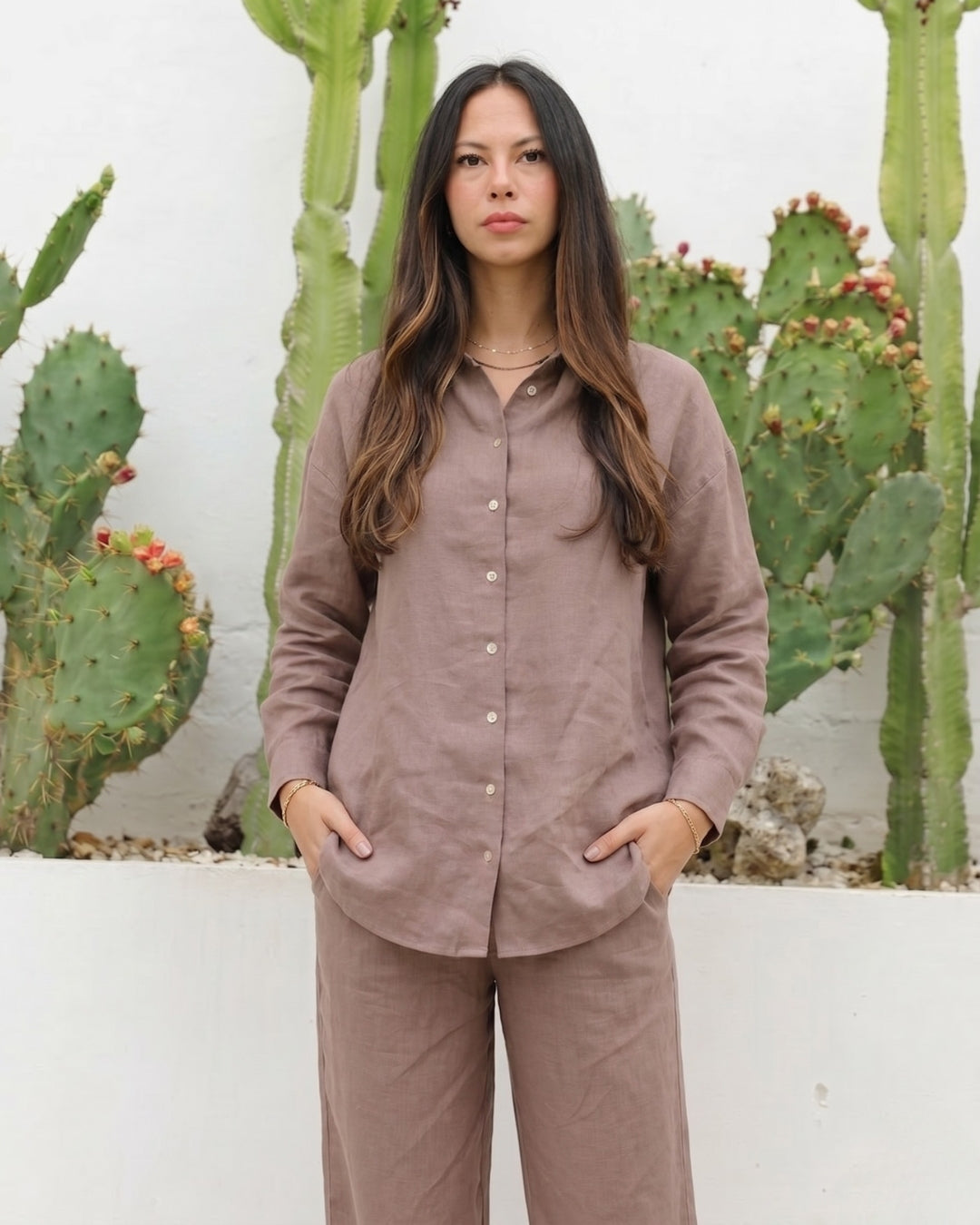 Vayra - Brown Breeze Linen Co-ord