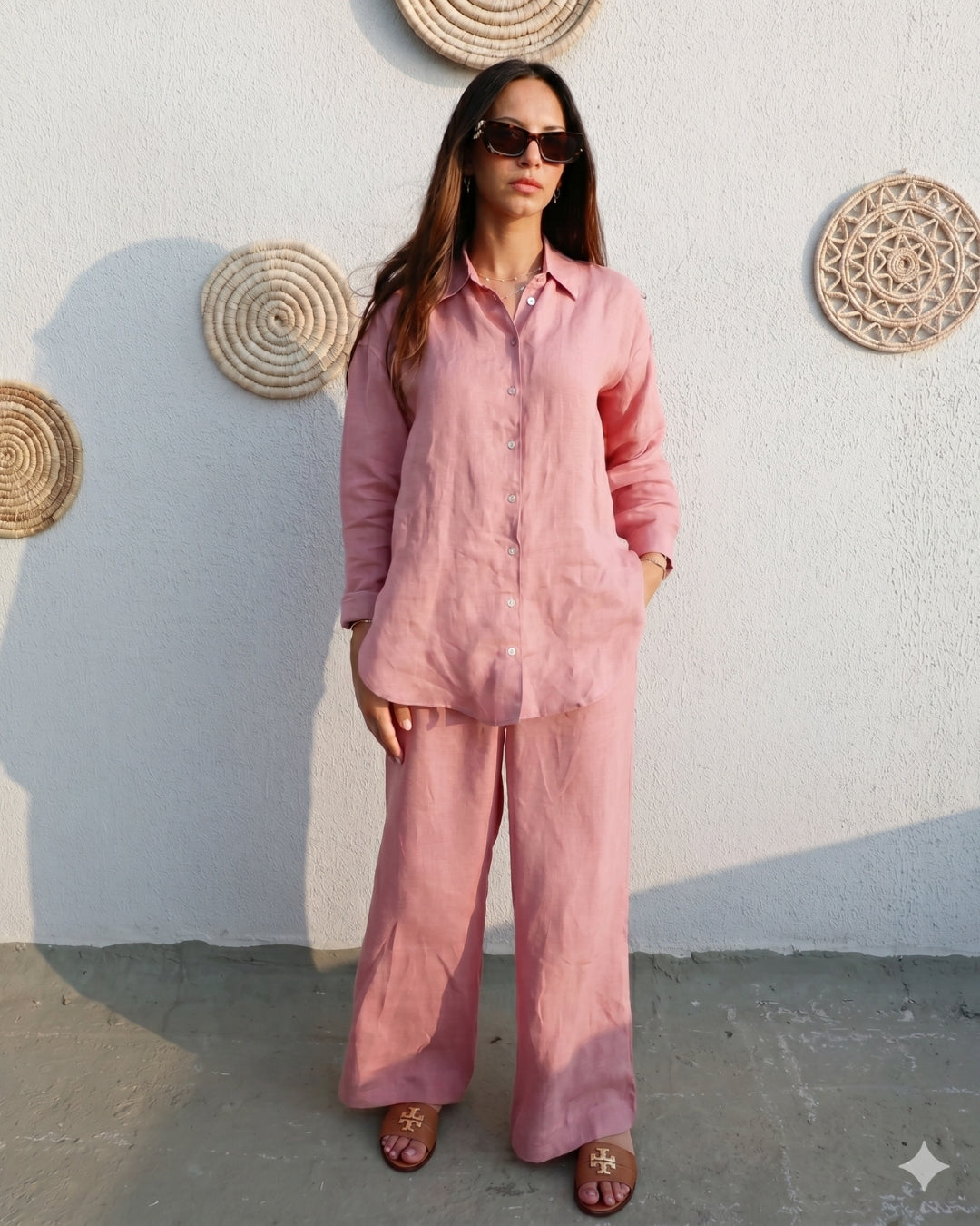 Vayra - Pink Breeze Linen Co-ord