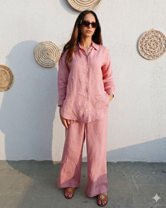 Vayra - Pink Breeze Linen Co-ord