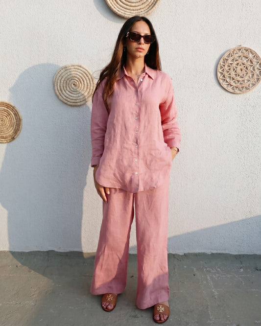 Vayra - Pink Breeze Linen Co-ord