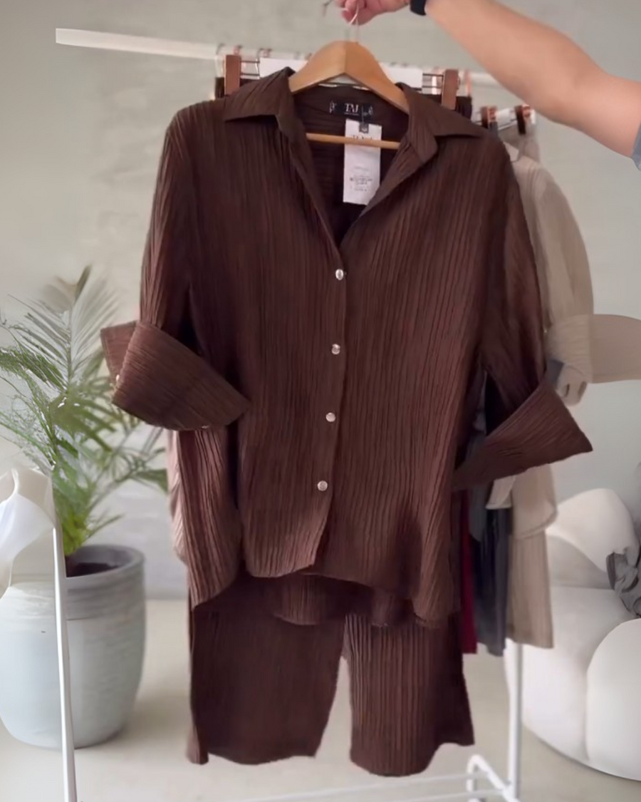 Crezzo Mocha Brown Co-ord Set
