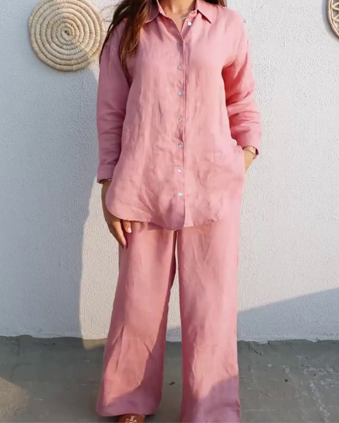 Vayra - Pink Breeze Linen Co-ord