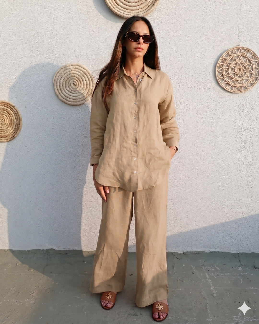 Vayra - Cream Breeze Linen Co-ord