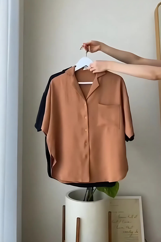 Valkyra Amber Glow - Women’s Silk-Cotton Blend Shirt